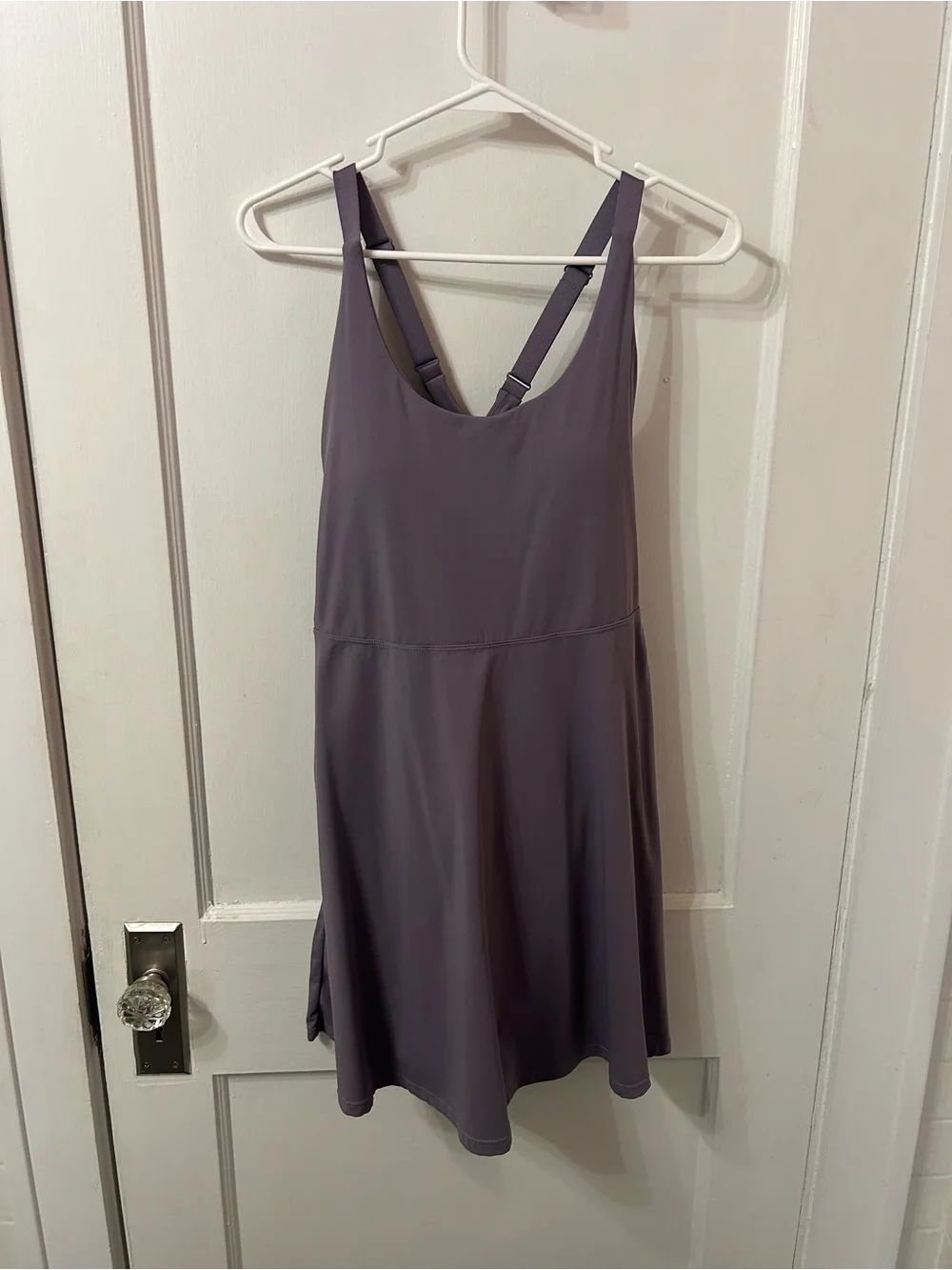Sleeveless Athletic Mini Dress in Lavender Gray